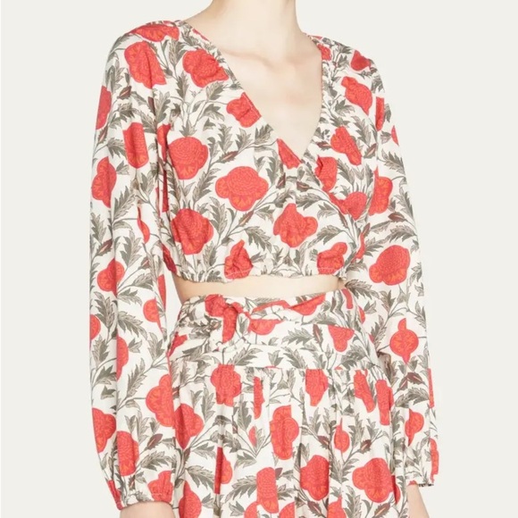 RHODE Este Top Garden of Dream Red Floral NWT Size Large - Picture 7 of 15